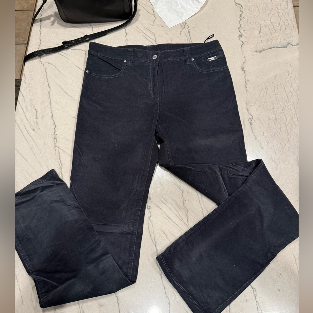 Marc Aurel Dark Grey Straight Leg Velvet Jeans